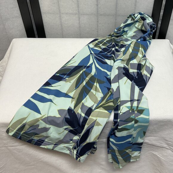 Hang Ten UV Protection Long Sleeve Palm Frond Tropical Foliage Tee Rash Guard M - Picture 7 of 11